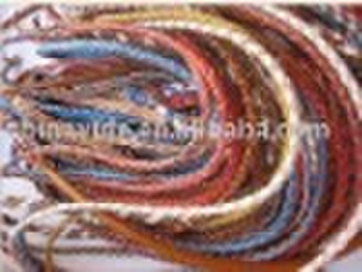Красочные Плетеный шнур из натуральной кожи