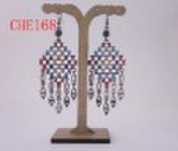 fahsion earrings jewelry with rhinestone pendant