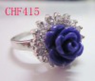 top fashion finger ring jewelry with rhinestone/pl