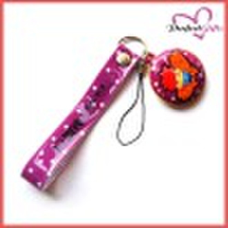 soft pvc mobile phone strap w/cleaner / mobile pho