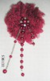 unique handmade wine red laces flower brooches wit