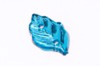 BLUE LEAF SHAPE ACRYLIC DIAMOND BEAD