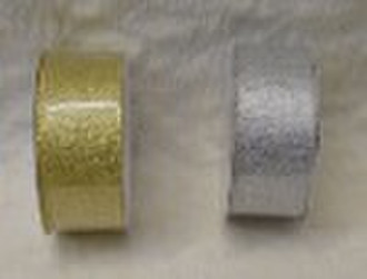 gold and silver metallic ribbons