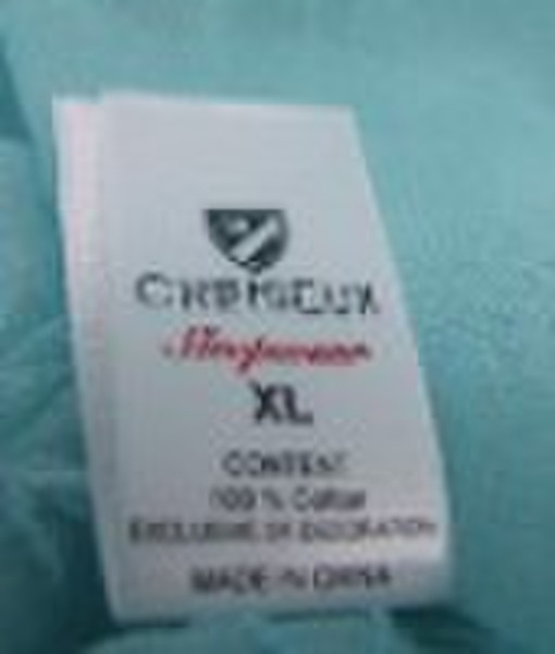 printed washing label