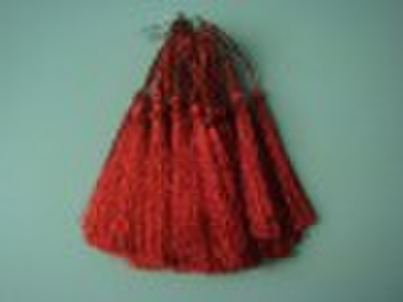 red metallic tassel