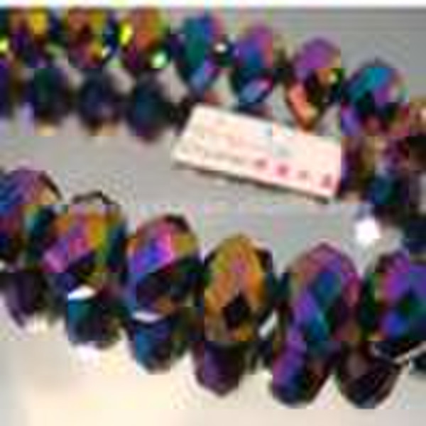 rondelle crystal beads metal coated