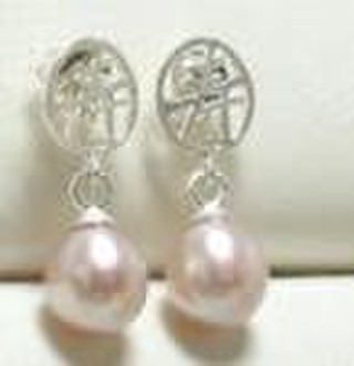 Lavender Pearls 925silver Dangling Earring