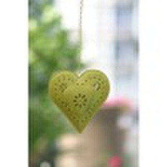 Heart shaped hanging tealight holder