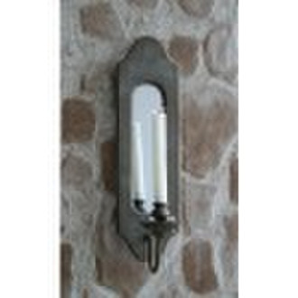 Wooden wall sconce with mirror