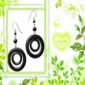 Black wooden earring