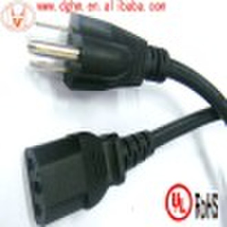 18AWG NEMA5-15P Американский 3-контакт подключить UL список НАЗ