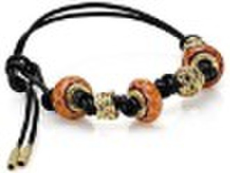 Fashion Pandora Style Beaded Leather Bracelet(B-17