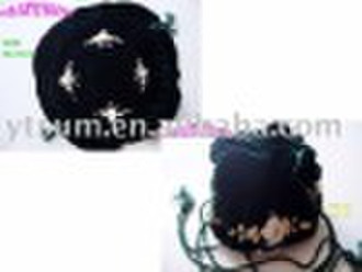 Jewelry velvet pouch ribbon embroidery