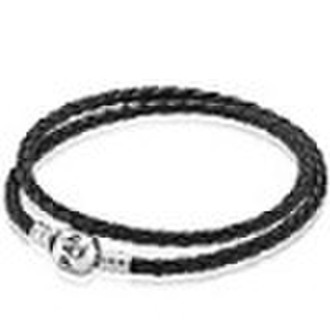 925 silver pandora leather bracelet