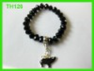 thomas sabo bracelet in black beads with a black f