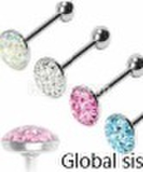 Toung Ring Zircon Crystal Ferido Body Piercing