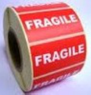 Fragile labels in roll