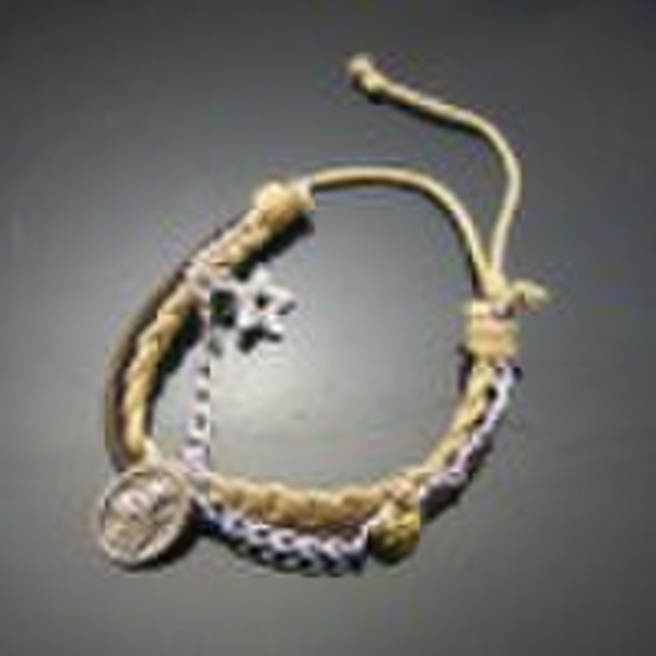 ha14-329 charming bracelet with leather and metal