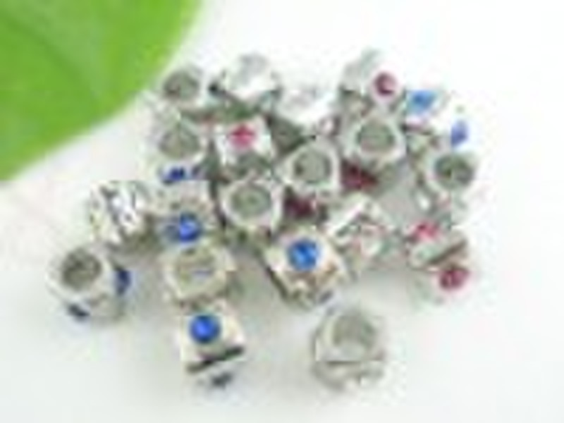 Mixed Silver Tone Rhinestone Spacer Beads  Fits Pa