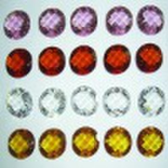 Round Checkerboard Flat Bottom Cubic Zirconia