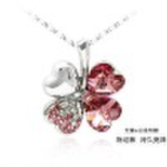 Hot christmas gifts Four leaf colver crystal neckl