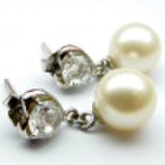 8mm AAA genuine seawater pearl earring