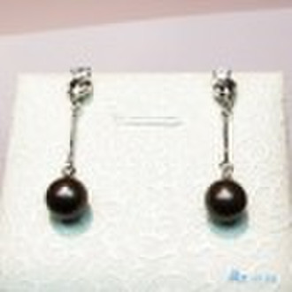 7.5-8mm AAA black seawater pearl earring