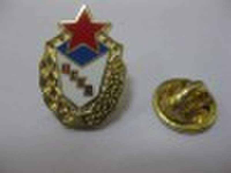 gold plated metal badge, zinc alloy badge