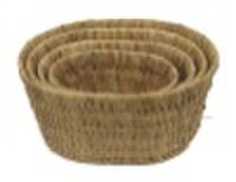 wooden piece oval basket