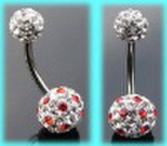 Clear Crystal Disco Ball Navel Bar