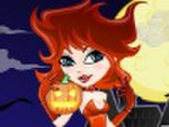 Label of halloween girl