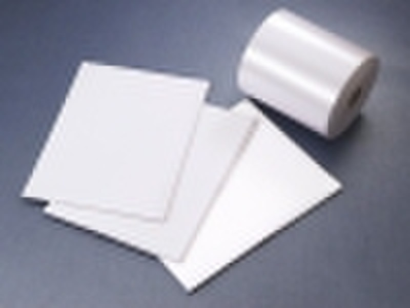 Self-adhesive coated polyester satin label