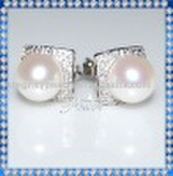 freshwater pearl earring with sterling silver