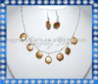 natural coin pearl necklace set