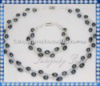 rice pearl jewelry necklace set with magnetic clas