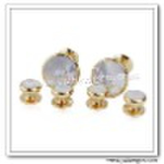 Tuxedo Cufflinks and Studs with Mother of Pearl