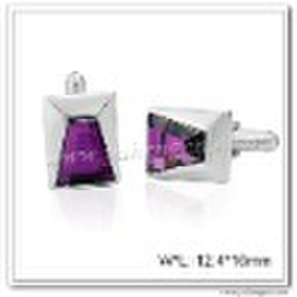 Fashion Cufflink with Amethyst Mirror Glass