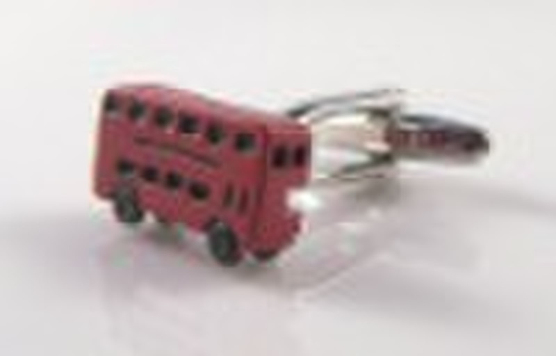 Red bus cufflink