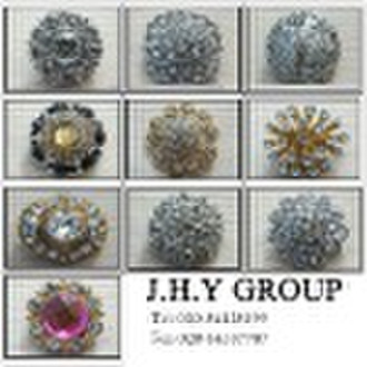 combination button black polyester and metal ring