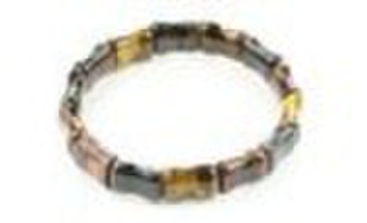 Mixed colors tiger eye bamboo style bracelet