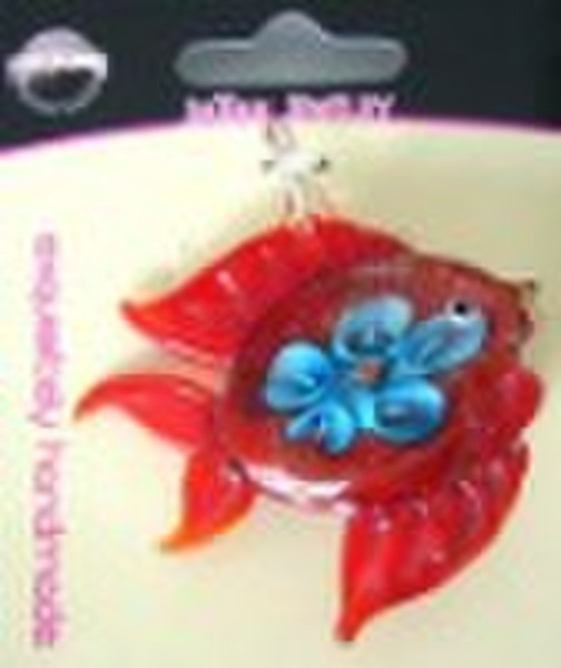 color fish glass pendant --JTP1-747