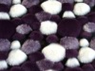 Purple And White Pierced Jacquard Plush Fabric