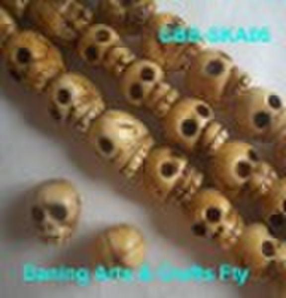 bone bead shell bead stone bead carved bead skull