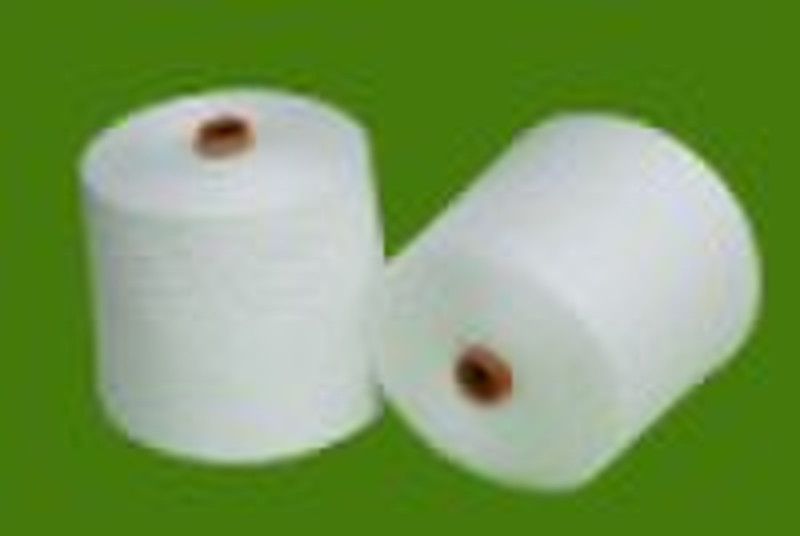 Raw white spun polyester thread