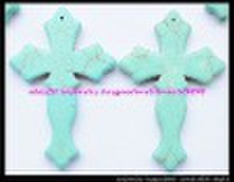 charming turquoise stone gemstone cross jewelry pe