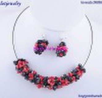 cluster assrorted gemstone beaded necklace jewelry