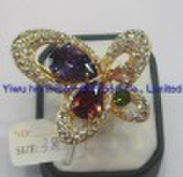 Crystal butterfly  ring