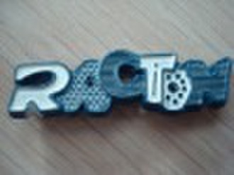 fashion blue metal label