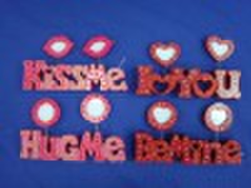 painted wooden letter Valentine's day craft -I