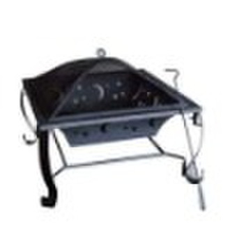 Wrought Iron Firepit with Moon and Star